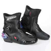 Botas De Motocicleta Para Hombre Y Mujer Microfibra Cuero Anticolisión Protección De Tornillo Moto Racing Botas Cortas A004 - details 0