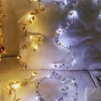Guirnalda De Plantas Artificiales Con 30 LEDs Amarillo Y Plateado Para Bodas Y Fiestas En Casa Fuente De Energía Por Batería Decoración De Navidad - details 11