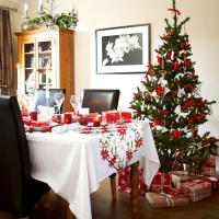 Mantel Navideño Bordado Con Diseño De Enseña Navideña Para Decoración Del Hogar Y Año Nuevo Material De Poliéster - details 8