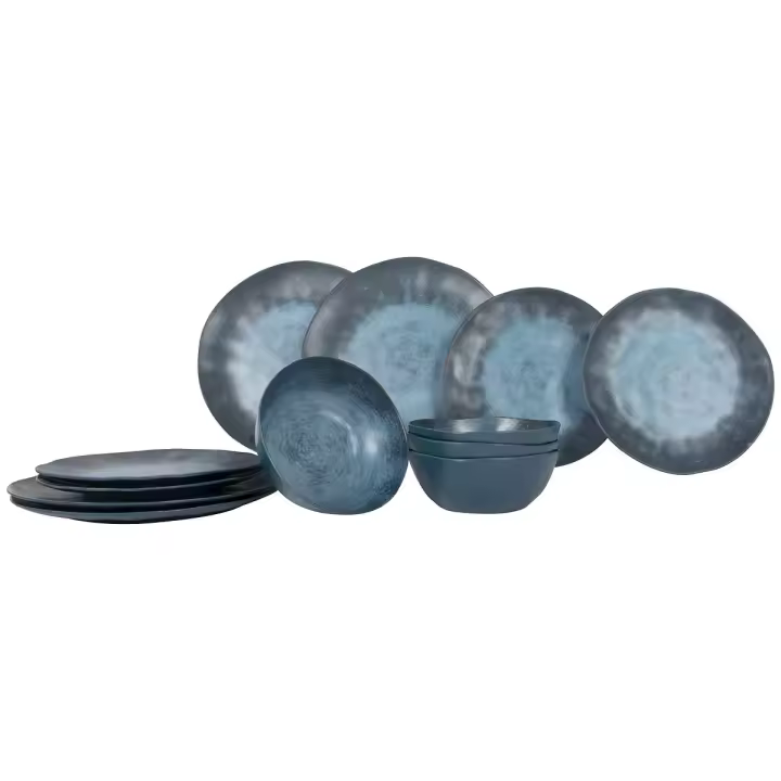 Gimex - Stone Line - Vajilla - Azul oscuro - 12 Piezas - 1