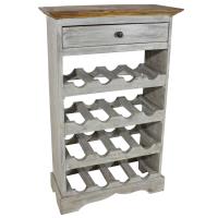 vidaXL Botellero de madera maciza de caoba 55x23x85 cm - details 0