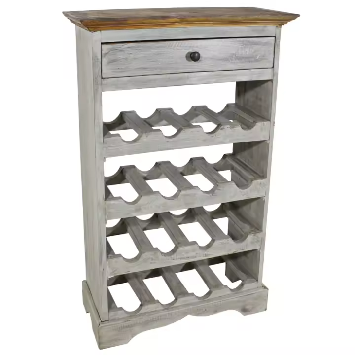 vidaXL Botellero de madera maciza de caoba 55x23x85 cm - 1