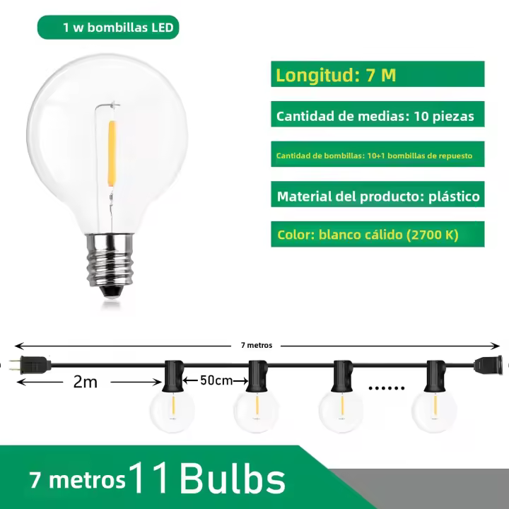 Luces De Fairy Globe LED Festoon G40 Para Exterior Dimmable Decoración De Jardín Para Fiesta De Navidad Patio Callejón Trasero - 1