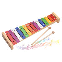 Glockenspiel De 15 Notas Con Base De Madera Y Barras De Aluminio Colorido Instrumento Musical Educativo Con 2 Martillos Regalo De Percusión - details 3