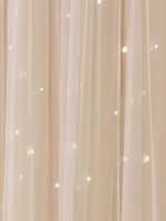 Cortinas Perforadas Con Estrellas Beige Para Sala De Estar Y Dormitorio Cortinas Decorativas Con Negro Para Bloqueo De Luz Doble Panel - details 6
