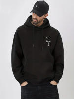 Sudadera Para Hombre Retro Con Diseño De Letras En Blanco Y Negro Estilizado Moda Casual Abrigo De Invierno Cómodo - details 5