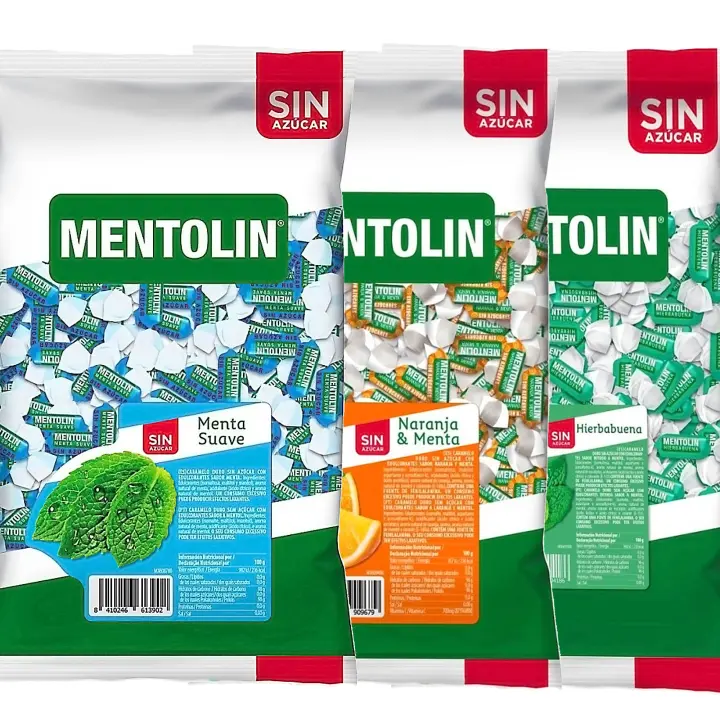 MENTOLIN PACK 3 Kg caramelos sin azúcar garganta Menta Suave & Naranja & Hierbabuena - 1