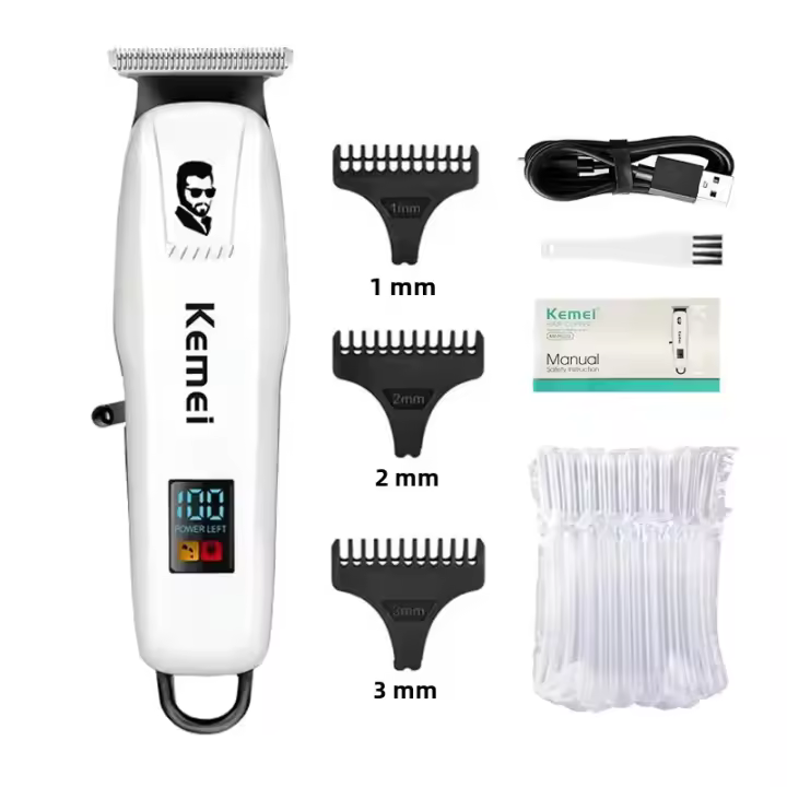 Kemei KM-PG809A KM-PG232 KM-3382 Set Profesional De Pelacabelos Recargable USB Trimmer De Barba Eléctrico Sin Cable Corte Rápido De Acero Inoxidable - 1