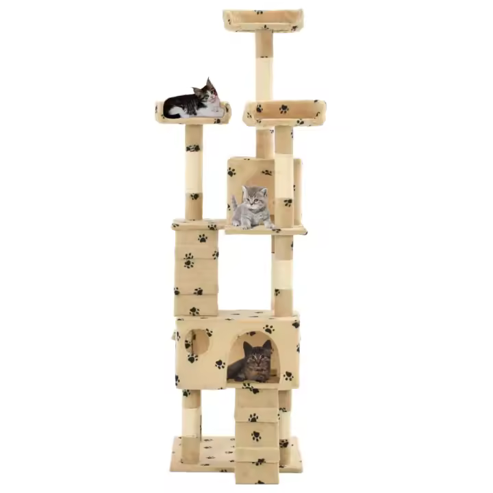Rascador para Gatos Poste de SIAL 170 cm Huellas beige - 1