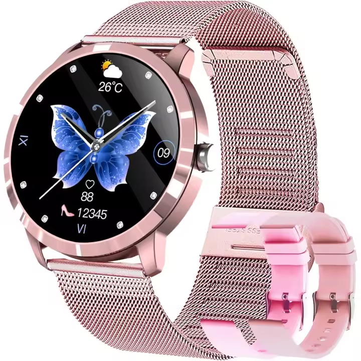 Reloj Inteligente Mujer IP68, 2025 con Pantalla AMOLED de 1,43"/Llamada Bluetooth Reloj Inteligente, 120+ Deportes/Frecuencia Cardíaca/SpO2/Presión Arterial/Sueño Smartwatch Mujer para Android iOS - 1