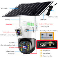 Cámara Solar 8MP 4G WiFi Doble Lente CCTV 4K Pantalla Dual Protección De Seguridad Detección Humana PTZ Impermeable Al Aire Libre Cam - details 5