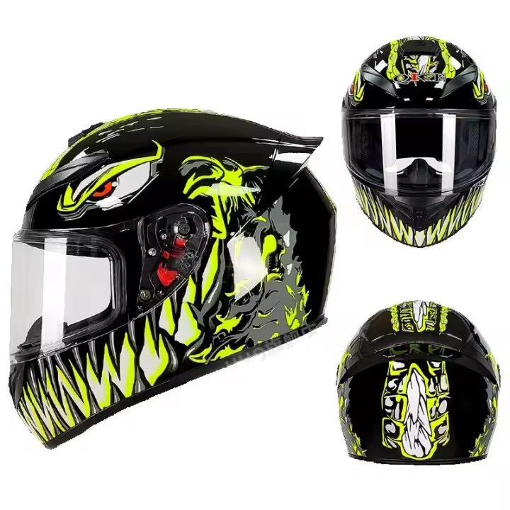 Casco integral para motorceta ligero, helmet de motorceta de Carreras para Calle, ligero, with visera solar tintada y visera solar plegable, adecuado para hambres y mujeres adultas - 1