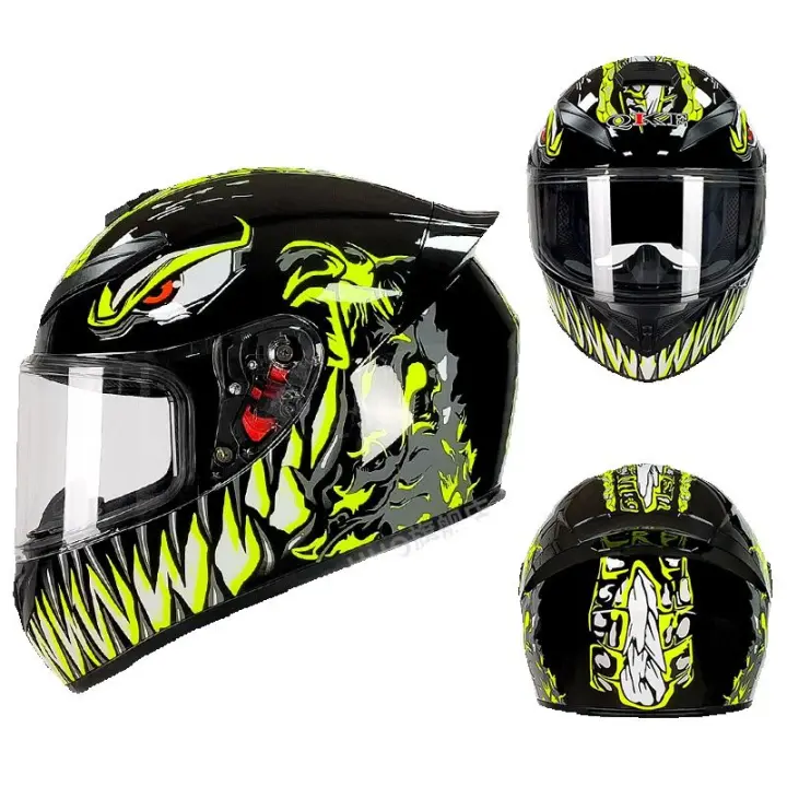 Casco integral para motorceta ligero, helmet de motorceta de Carreras para Calle, ligero, with visera solar tintada y visera solar plegable, adecuado para hambres y mujeres adultas - 1