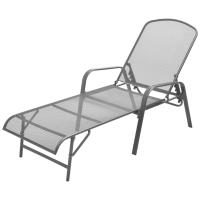 vidaXL Tumbonas con mesita 2 unidades acero Sillas de Exterior Ideal para jardín, playa, piscina, terraza Tumbona Piscina Tumbonas Playa Tumbonas Jardín Exterior - details 2