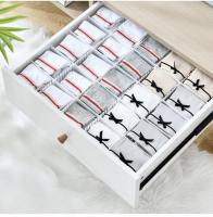 Separadores Ajustables de Cajones  con Hebilla Fija, Divisores, organizadores  Pack de 3 unid x 3 Paquetes, Blanco, 42,3x 6,5 cm - details 0