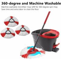 Paquete de 4 cabezales de repuesto para fregona de disco Clean Twist, cabezal de fregona de microfibra 2 en 1 para Vileda Turbo, fácil de escurrir y limpiar - details 1