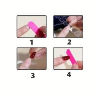 24pcs Uñas Postizas De Presión En Forma De Cuadrado Medio Y Largo Con Gradiente Para Mujeres Y Niñas Para Uso Diario - details 4