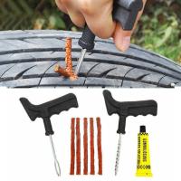 Kit De Reparación De Neumáticos Con Bandas De Goma Herramientas De Reparación De Ruedas Para Automóviles Estuche De Emergencia Para Agujeros En Los Neumáticos - details 0