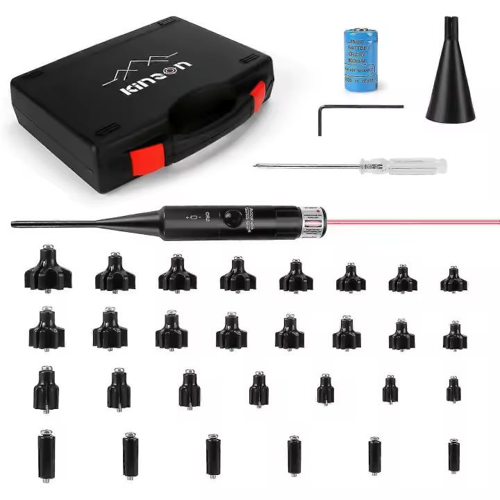 Professional Laser Aiming Adjustment Kit With a Caliber Of 0.17 To 0.78 (12ga) Laser Hole Sight, Red Hole Sight, 30 Adapters - 1