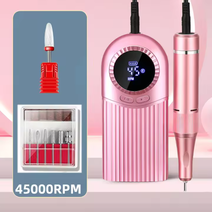 Máquina De Uñas Recargable 45000Rpm Electrica Portátil Para Fileteo Y Pulido De Uñas De Gel Para Manicura En Casa Y Salon - 1