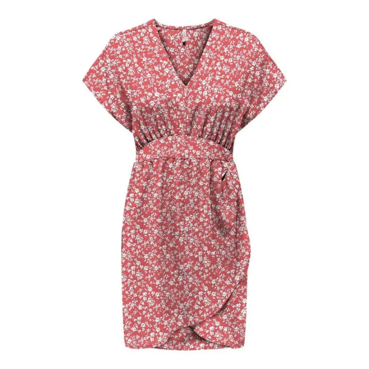 Vestido Nova Rojo Estampado de Only - 1