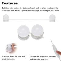 Espejo De Maquillaje Con Luz LED Bombilla USB Cargable Iluminación Para Mesa De Vestir Baño Dimmerable Luz De Vanidad - details 10