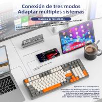 Teclado Mecánico Inalámbrico K8 Para Gaming Con Retroiluminación Hot Swappable Bluetooth 2.4G Y Cable Lineal Rojo Para PS4 PC Win Mac - details 10