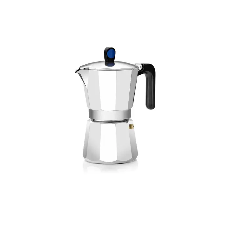 Monix Induction Express - Cafetera italiana de aluminio color plata. 6 a 12 tazas. Para cocinas de gas inducción vitrocerámica. - 1