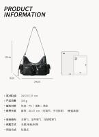 Bolso De Mano Jozy Para Mujer Diseño Trend Negro Con Varios Bolsillos Bolso Cruzado Y2k Biker Hombro Subarmpa Estilo Vintage - details 0