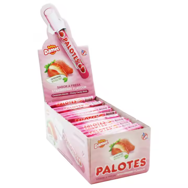 Palotes Fresa Damel - Caja 200 Unid. - Palotes Sabor a Fresa - Palotes Sin Gluten y Sin Lactosa - 1