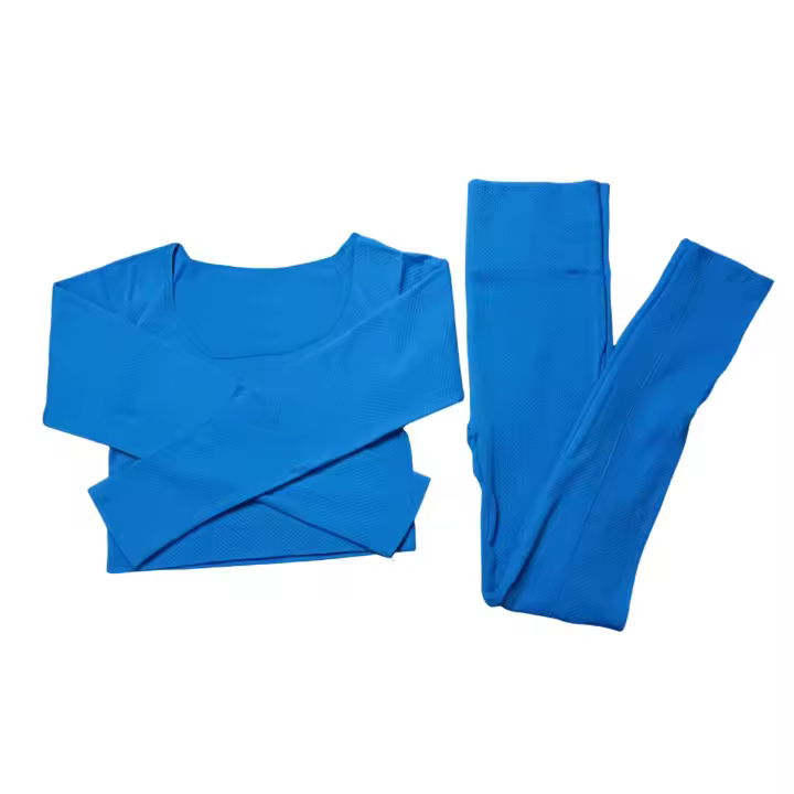 Conjunto de Yoga para Mujer - Ajuste Perfecto - Tops de Manga Larga - Pantalones de Yoga de Cintura Alta - Trajes Deportivos - 990 - 1