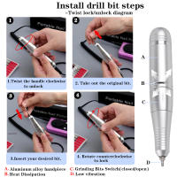 Máquina De Uñas Eléctrica Recargable 45000RPM Con Conector USB Set De Perforación Para Esmalte Remover Y Manicura a Bajo Ruido Colores Disponibles: Blanco / Rosa / Brillante - details 11