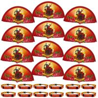 Pack 12 Abanicos Flamencos de Madera + 12 Pulseras de Tela | Souvenir España | Abanico Español con Diseño Flamenco | Regalos para Fiestas Temáticas, Ferias, Bodas, Despedidas - details 0