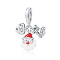 Colgante De Santa Claus De Plata 925 Para Pulseras Joyería Fina Para Mujer Accesorios DIY Regalos De Navidad Zirconia - details 5