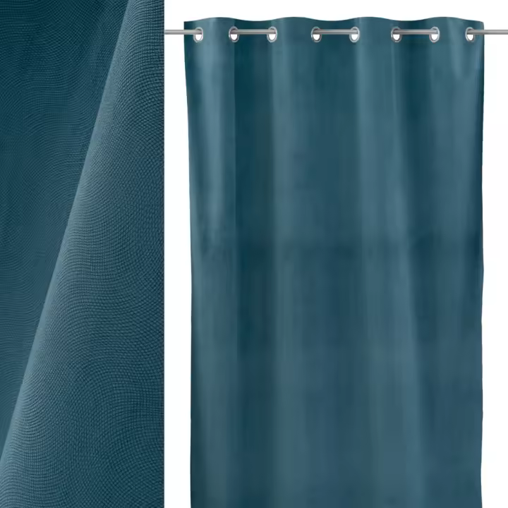 PLUSHOME Cortina 140x260cm, 100% POLIESTER. GRAMAJE: 200 GR/M2. 8 ANILLAS CROMADAS. LUZ ANILLA 4 CM. - 1