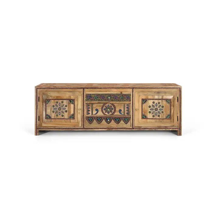 Mueble de TV fabricado a mano en madera de mango 150cm - 1