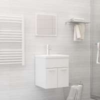 vidaXL Juego de muebles de baño 2 pzas Madera ingeniería en color Roble negro/Blanco brillante/Gris hormigón y más | almacenamiento funcional diseño moderno para baño dormitorio sala - details 1