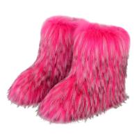 Botas De Nieve Para Mujer Y2K Invierno Lujo Peluche De Zorro Falso Botas De Moda Plataforma Calientes Talla Realisticamente Hechas - details 8