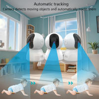 Cámara IP WiFi Inteligente HD 4MP Tuya Monitor De Bebé Seguridad Doméstica Inalámbrica Con Seguimiento Automático Instalación En Techo Para Interior - details 3