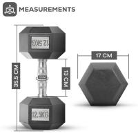 ALLINLIFE Mancuerna Hexagonal De Hierro Fundido Duradera De 2,5-25 Kg Con Revestimiento De Goma Para Gimnasio En Casa Con Mango Ergonómico, Estable Y Versátil - details 6