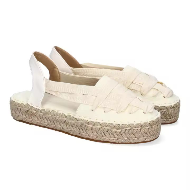 PuntoSalao Alpargatas planas en yute estilo valenciana para mujer beige 3U18 - 1