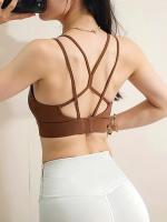 Sujetador Deportivo Para Mujer De Alta Resistencia Y Protección Contra Golpes Con Tirantes Finos Y Espalda Cruzada Para Belleza Y Comodidad Durante El Fitness - details 6