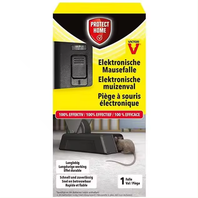 Trampa eléctrica para ratones. Evita al usuario tocar el roedor muerto. Reutilizable y 100% eficaz. Sin veneno - Protect Home - 1