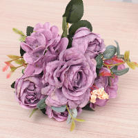 Bouquet De Flores Artificiales Rosa Silken Retro Con Hydrangea Y Peony Decoración De Bodas Y Habitaciones Accesorios De Plantas Falsas Para Novia Vintage - details 8