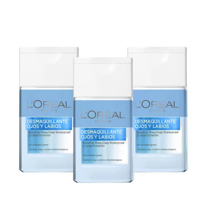 L'Oréal Paris | Pack Desmaquillante Ojos y Labios - Waterproof y Larga Duración 3x125ml - 1
