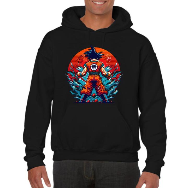 Sudadera Con Capucha Hombre Super Son Goku - 80% Algodón 20% Poliéster - Certificado Öko-Tex 100 - Impresión Ecológica Y Duradera