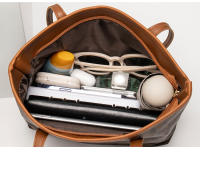 Bolso De Mano Grande Con Cremallera Bolso De Mamá Tendencia 2024 Estampado De Triángulo Tejido Generoso Capacidad Grande Estilo Hobos - details 6