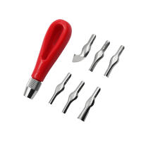 7pcs Herramienta De Grabado En Madera Chispa Redonda Profunda Acero 45 Herramienta De Grabado Para Carpintería Y Trabajos Manuales - details 0