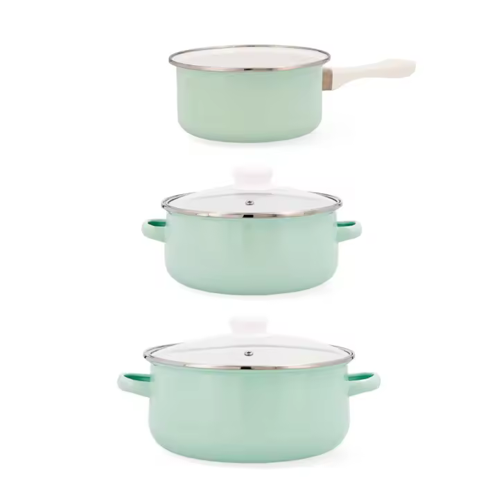 Set de Cocina Esmaltado Quid Cocco 3 Piezas - Antiadherente, Apto para Vitrocerámica, Inducción, Eléctrico y Gas - 1