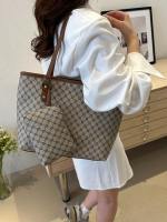 Bolso de Tela Grande, sencillo y versátil con decoración de Remaches, estampado retro de Flores, Gran capacidad, Bolso de hombre de moda para Uso Diario de Mujer, Nuevo - details 6